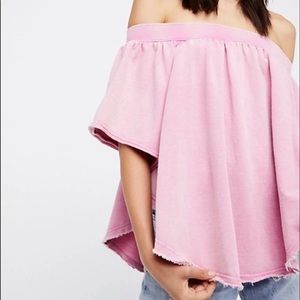 Free People Fuchsia Off Shoulder Shirt XS